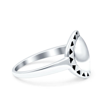 Sun Oxidized Band Solid 925 Sterling Silver Thumb Ring (12.8mm)